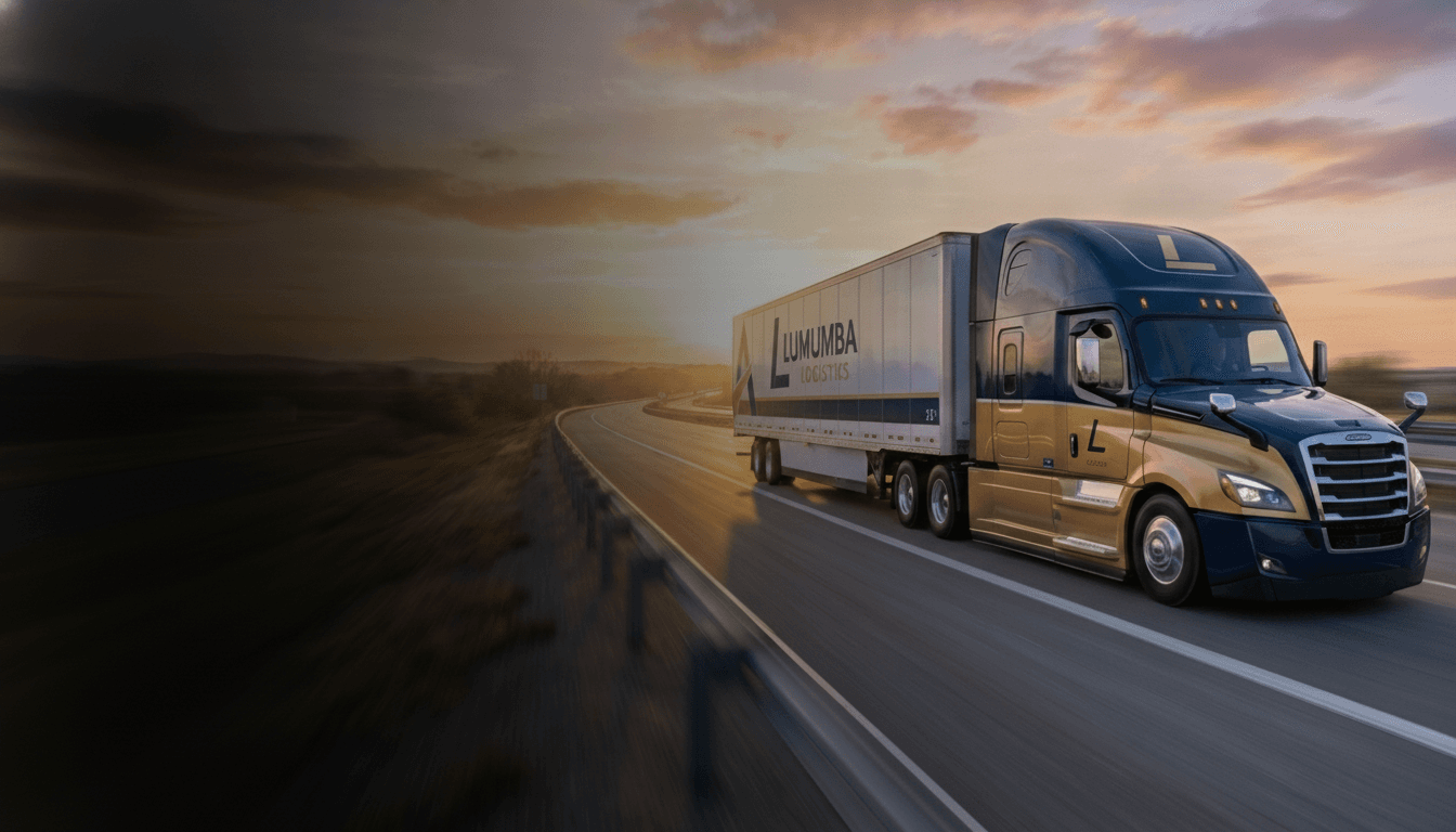 Semi truck transporting freight on an American highway
