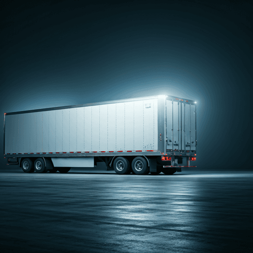 Freight trailer at a distribution facility